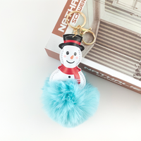 Pompon en fourrure de faux rex moelleux de 10 cm, pompon en fourrure de bonhomme de neige de Noël, mini pompon en fourrure, porte-clés en fourrure, porte-clés pour cadeau de Noël