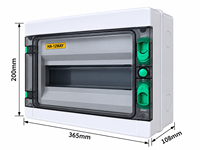 Boîtier de distribution d'alimentation extérieur étanche IP65 en plastique ABS 12 voies HA-12WAY avec disjoncteur 63A