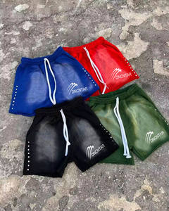 맞춤형 프렌치 테리 반바지 헤비급 코튼 스트리트웨어 빈티지 고민 태양 퇴색 산성 워시 모조 다이아몬드 남성용 반바지 - Product Image 1