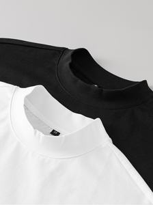 เสื้อสตรีทแวร์ผู้ชายทรงปกติ ผ้าเจอร์ซีย์คอตตอน 100% พรีเมียม แบบเรียบง่าย ไม่มีลาย ขายส่ง เสื้อผ้าถักน้ำหนัก 230 กรัม เป็นมิตรกับสิ่งแวดล้อม - Product Image 5