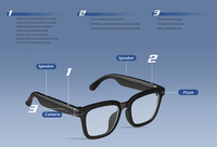 Lunettes Intelligentes avec Casque Audio Sans Fil, Traduction IA, Lunettes de Soleil Meta, Commande Vocale