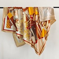 Châle carré léger en soie imprimée, grande écharpe pour femme, foulard pour femmes musulmanes 130*130cm, vente en gros WJ1013E