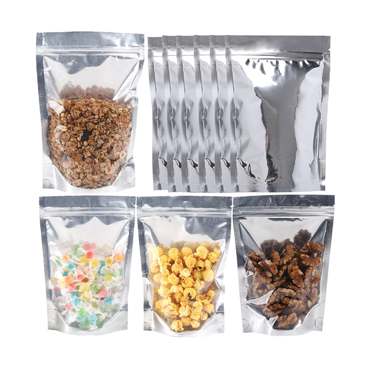 5x8 Inch Food Seal Bag Mylar Stand Up Foil Plastic Food Bag Packaging Resealable Ziplock Bag For Food Storage