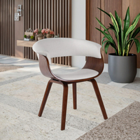 Chaise de salle à manger à cadre en bois massif de style nordique moderne, chaise d'appoint rembourrée pour cuisine, bar à domicile, entrepôt, salle de sport, parc