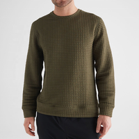 Sweat-shirt pour hommes en tricot personnalisé col rond anti-rétrécissement pull-over tricots motif gaufré sweatshirts