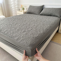 Protège-matelas imperméable épais 300 fils en polyester uni plié pour lit King, Queen ou Twin – Housse de protection pour chambre à coucher