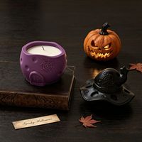 Cetakan Silikon Topi Penyihir Halloween, Lilin, Wadah Aromaterapi, Pot Tanaman, Cetakan Plester Motif Jaring Laba-laba