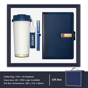 Ensemble cadeau de tasse à café avec logo personnalisé + stylo + carnet, accessoires de bureau haut de gamme pour les promotions d'entreprise et les cadeaux d'affaires - Product Image 4