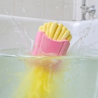 Bombe de bain effervescente en forme de frites amusantes, boule de bain au lait, nouveauté mignonne et relaxante pour spa, coffret cadeau de 6 pièces, personnalisable OEM ODM 100g