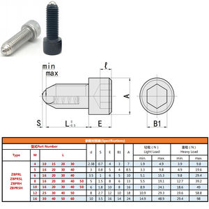 ZBPRL Pasadores de émbolo de carga pesada de resorte de punta esférica de alta calidad con tapa de cabeza hueca <span class=keywords><strong>Allen</strong></span> M4/5/6/8/10/12/16 Rosca - Product Image 3