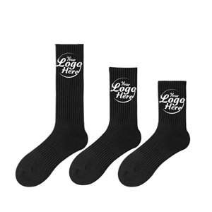 Wholesale OEM Trendy Men's Youth Crew <b>Socks</b> <b>Soft</b> Combed Cotton Breathable Shaped Fit Custom Logo Solid Color Design - Product Image 3