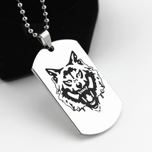 ร้อนขายหุ้นแท็กสุนัขที่มีห่วงโซ่โลโก้ Sillk หน้าจอพิมพ์ Dogtag 304วัสดุสแตนเลส - Product Image 5
