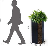 Grand pot d'arrosage automatique en lévitation pour l'extérieur Boîtes à fleurs intelligentes Mur flottant Plateau de moules en métal en acier corten Plateaux de pots pour l'extérieur
