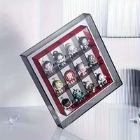 Organisateur en acrylique transparent personnalisé avec porte magnétique à fixer au mur pour objets de collection, rangement de figurines d'anime pour boîte aveugle, logo personnalisé