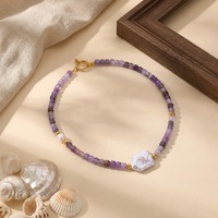 Collier artisanal Bingxin pour femme, perles de rocaille colorées, coquillages et breloques en perles, pierres délicates, idéal pour les vacances d'été à la plage