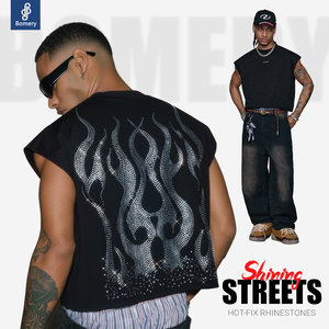 Áo tank ngọn lửa kim cương giả cho Nam Trang phục đường phố sắc sảo thời trang không tay thường ngày - Product Image 2