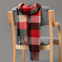 Écharpes à carreaux style britannique pour homme et femme, automne-hiver, écharpe en fausse fourrure de cachemire à franges pour homme, écharpe épaisse classique à carreaux pour couple, pour se tenir au chaud