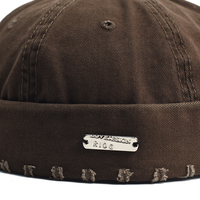 Hip Hop unisexe bonnet chapeau réglable coton cassé couleurs unies lettre étiquette sans bord casquettes couleur lavée Docker casquette sans visière