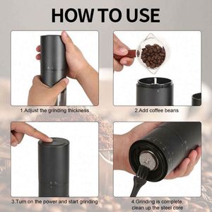 New 38 Levels Adjustment Wireless USB Rechargeable Portable Electric Burr <b>Grinder</b> Plastic Housing <b>for</b> Espresso Household Use - Product Image 5