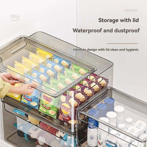 <span class=keywords><strong>Caja</strong></span> de Almacenamiento de Escritorio YHYP, Organizador de Cosméticos, Mascarillas Faciales y Refrigerios, Plástico Transparente, Apto para Lavavajillas, Plegable, para el Hogar - Product Image 2