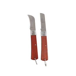 Hufeng Folding Knife Wooden Handle Carbon Steel Sheepsfoot Blade 10 Inch Multi Functional Electrician Tool - Product Image 3