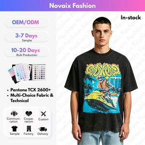 T-shirt pour homme en coton pur imprimé, logo imprimé, streetwear - Product Image 2
