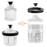 Gobelets pour pistolet de peinture 200 ml 125 MIC, jetables, flexibles, transparents, en plastique, pour mélange, pour pistolet de peinture automobile