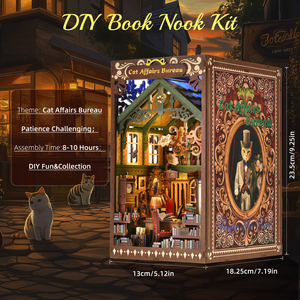 Cat Wish House Book Nooks - Puzzle 3D in Legno Creativo, Blocchi da Costruzione, Kit Casa delle Bambole in Miniatura, Espositore Educativo - Product Image 3