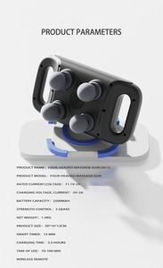 Nuovo schienale in Fascia alla moda dotata di pistola con quattro teste di massaggio. Schienale dotato di una pistola a Fascia con telecomando - Product Image 4