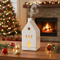 Diffuseur d'arômes électrique en forme de maison, humidificateur d'air, lumière de nuit LED multicolore, plastique écologique, fonctionnement silencieux, utilisation en hôtel