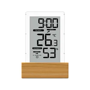 Fábrica Venda Quente Relógio De Mesa Digital Inteligente Relógio Mudo Display Temperatura Calendário Snooze Light Despertador De Madeira