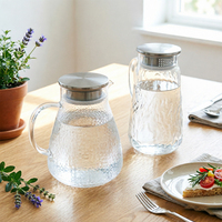Pichet à thé en verre transparent avec couvercle à infuseur fin, résistant à la chaleur, pour thé en vrac, eau aux fruits, 1,2 L, écologique