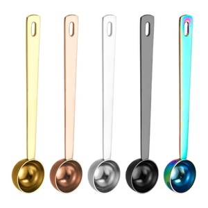 Cuillère doseuse à long manche en acier inoxydable 304, 2,5 ml-30 ml, pour café, lait en poudre, poudre de fruits, design moderne minimaliste fait main - Product Image 1