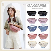 Sac banane femme en tissu Oxford et cuir, pochette à ceinture zippée, petit sac bandoulière de voyage tendance