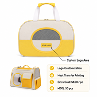 Sac de transport pour animaux de compagnie, sac à main de voyage pour chat et chien, portable, respirant, en maille, grand espace, style coréen, personnalisable, pour l'extérieur