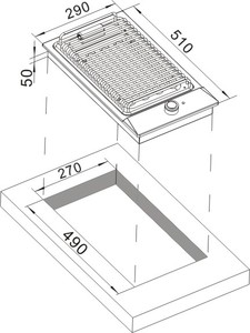 Parrilla de Barbacoa Integrada de 30 cm/11.8 Pulgadas, con Control de Regulación de Energía, Panel de Vidrio Negro y Estante - Product Image 6