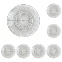 Assiette de Présentation Ronde en Verre Transparent Gaufré, Style Vintage, pour Mariages, Fêtes, Hôtels, Restaurants - Vente en Gros, OEM, ODM