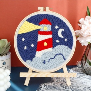 Kit de démarrage pour broderie Punch Needle, kit d'artisanat DIY pour débutants et adultes, kit de broderie Punch Needle Lighthouse, cadeau d'artisanat DIY - Product Image 5