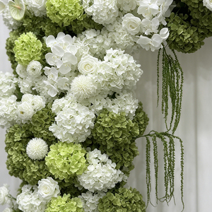 Promise <b>Artificial</b> Floral Arch White <b>Hydrangea</b> Greenery Handmade Wedding Decor Natural Style Reusable - Product Image 4
