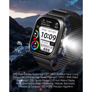 Montre connectée d'extérieur TS500 2,01 pouces GPS GLONASS BeiDou Boussole Altimètre Baromètre Étanche 1ATM 120+ Modes Sportifs Randonnée Camping - Product Image 4