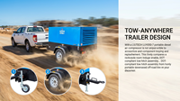 Compresseur d'air à vis diesel avec moteur PLC 375 425 460 550 600 650 CFM 12-30 Bar pour l'exploitation minière, le forage, le sablage et la construction
