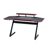 Bureau de jeu durable, portable, en métal et bois, avec éclairage LED RGB, multifonctionnel, gain de place, table de jeu PC