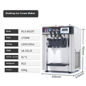 Máy làm kem mềm ba màu tự động thương mại máy tính để bàn Sundae trống xuyên biên giới dành riêng cho chế biến thực phẩm - Product Image 6