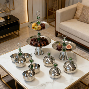 Ramadan Wedding Luxury Stainless Steel Reusable Eco-Friendly Decorations Tray <strong>Set</strong> Charger Plates <strong>Cake</strong> <strong>Stand</strong> Serving Trays - Product Image 2