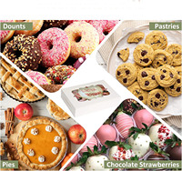 Quantité suffisante d'emballage de boulangerie blanc Logo personnalisé Biscuits Pâtisseries Boîtes à gâteaux avec fenêtre