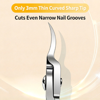 Coupe-ongles professionnel bec d'aigle, bord double en V incurvé de 3 mm, coupe-ongles pour rainures profondes des ongles épais