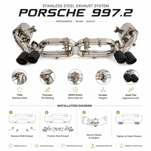 Scarico Ouchi per <span class=keywords><strong>Porsche</strong></span> <span class=keywords><strong>997</strong></span>.2 con Valvola, 2005-2012, 911 <span class=keywords><strong>997</strong></span> 3.6 3.8 Carrera, Sistema di Scarico Tuning per <span class=keywords><strong>Porsche</strong></span> 9972 - Product Image 1