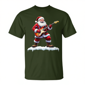 Camiseta de música navideña con diseño de Papá Noel tocando la guitarra bajo - Product Image 2