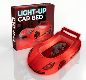 Light Up Red Race <b>Car</b> Kids <b>Inflatable</b> Travel Bed for Toddlers Camping Home Hotel - Product Image 1