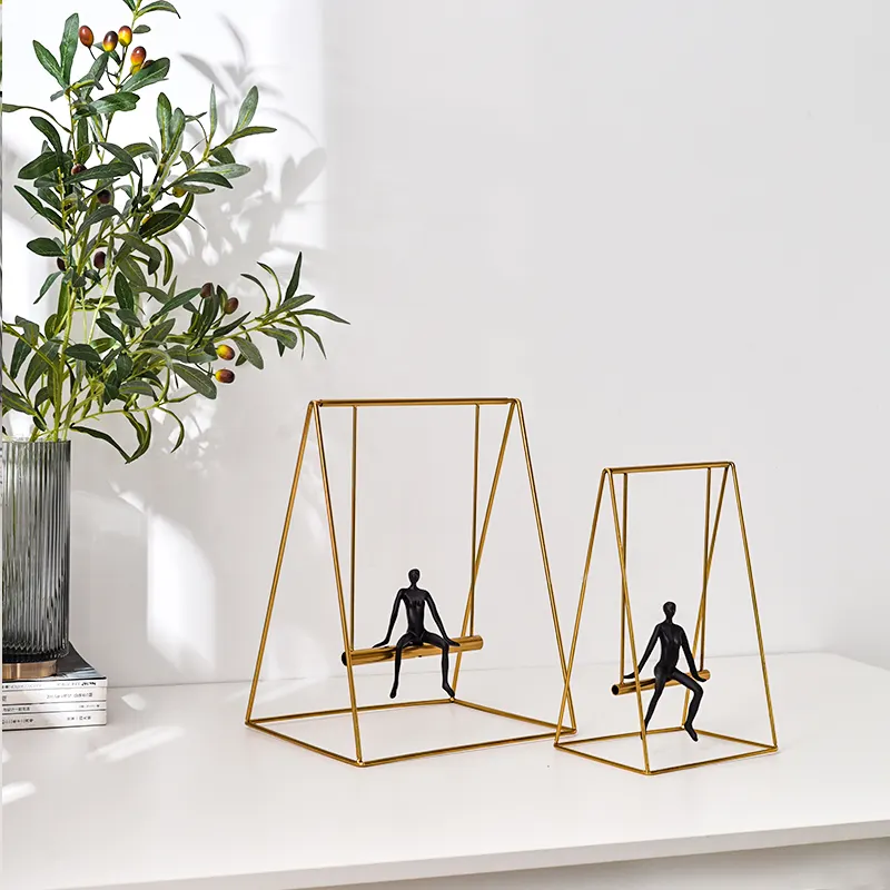 Modern Living Room Minimalist Swing Ornament Resin Black Decoration Home Sculpture Decor